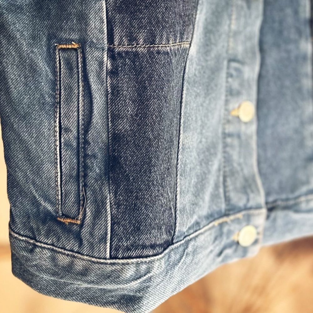 Mango Denim Combination Two Tone Jacket - Picture 4 of 4